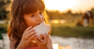 Girl with sandwich